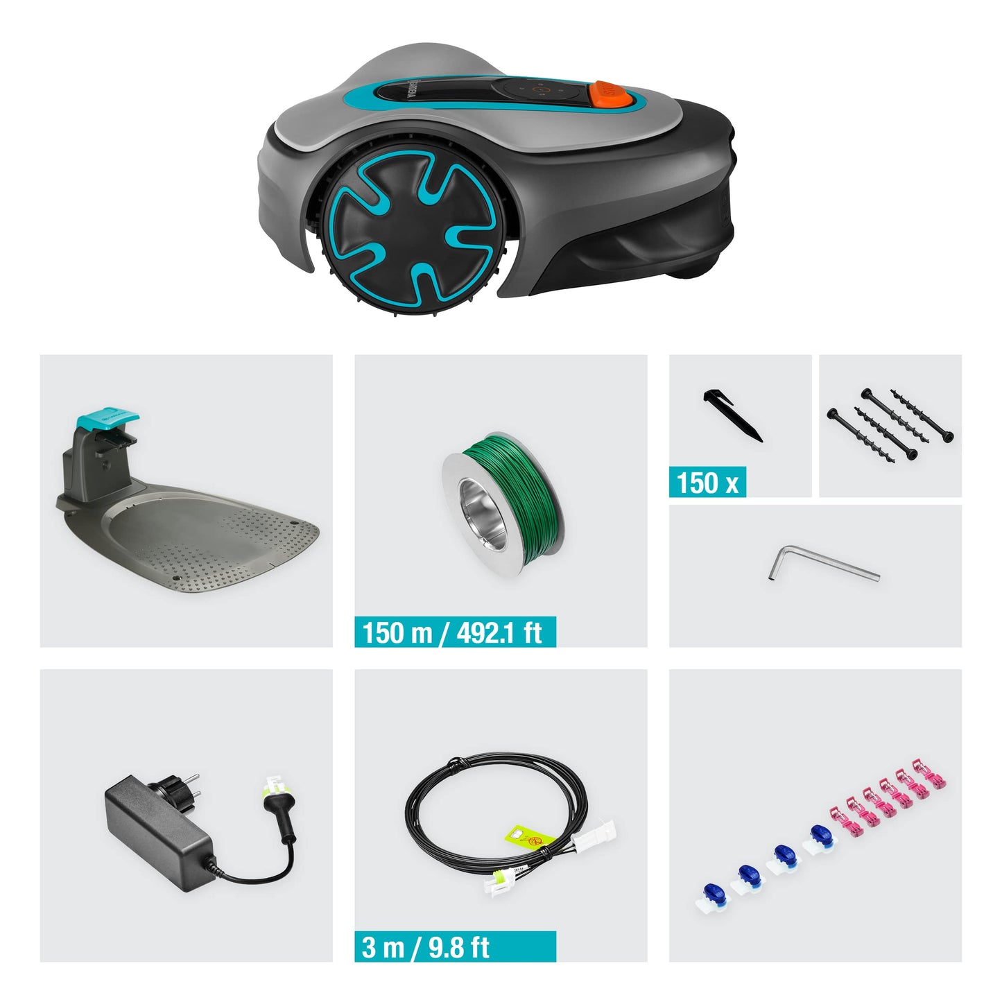 Gardena SILENO minimo 500m² Mähroboter - Bluetooth App, programmierbar, für bis zu 500m² (15202-20)