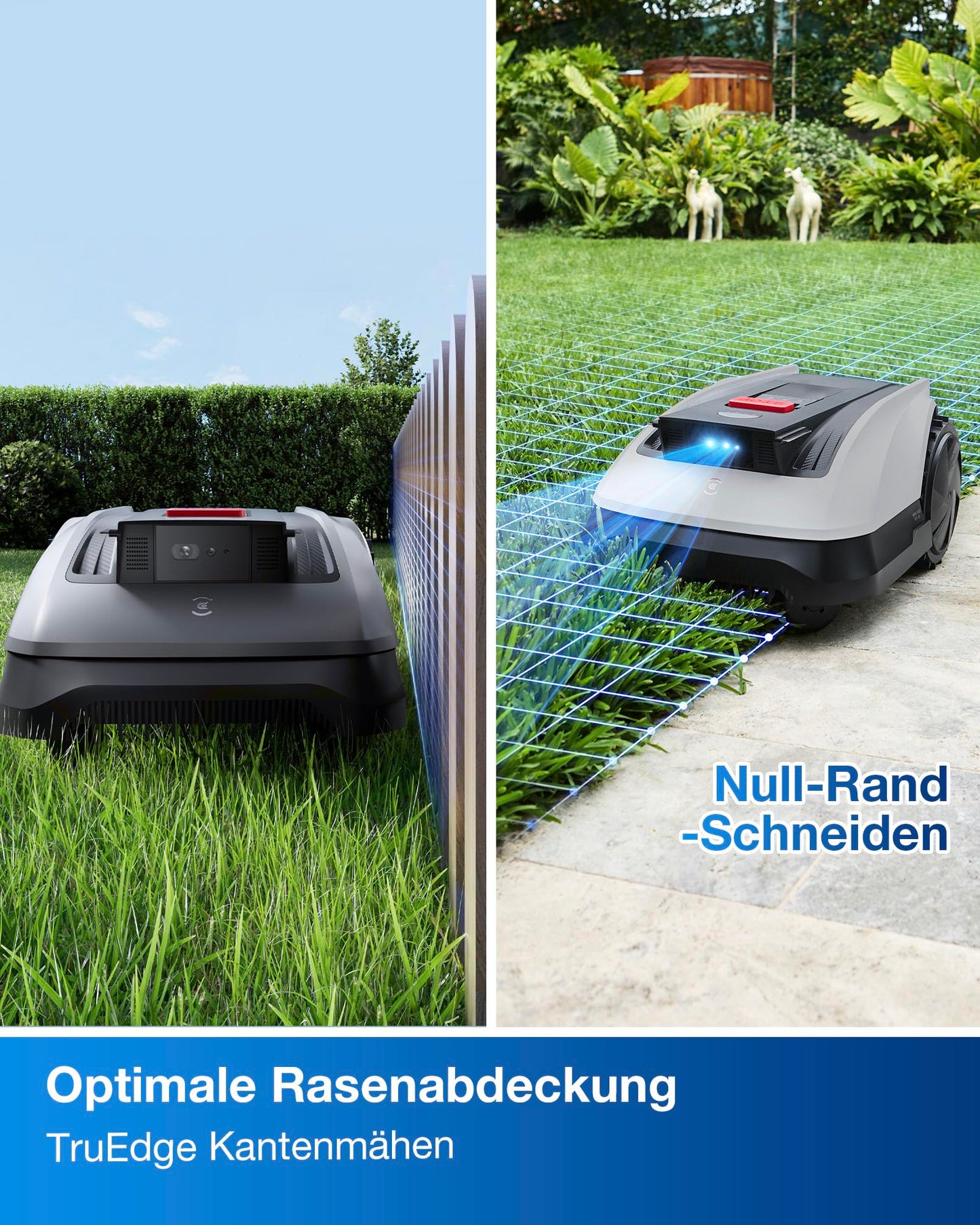 ECOVACS Goat O1200 RTK Mähroboter - LiDAR RTK+Vision, 1200m², Auto-Kartierung, 0.7m Engstellen