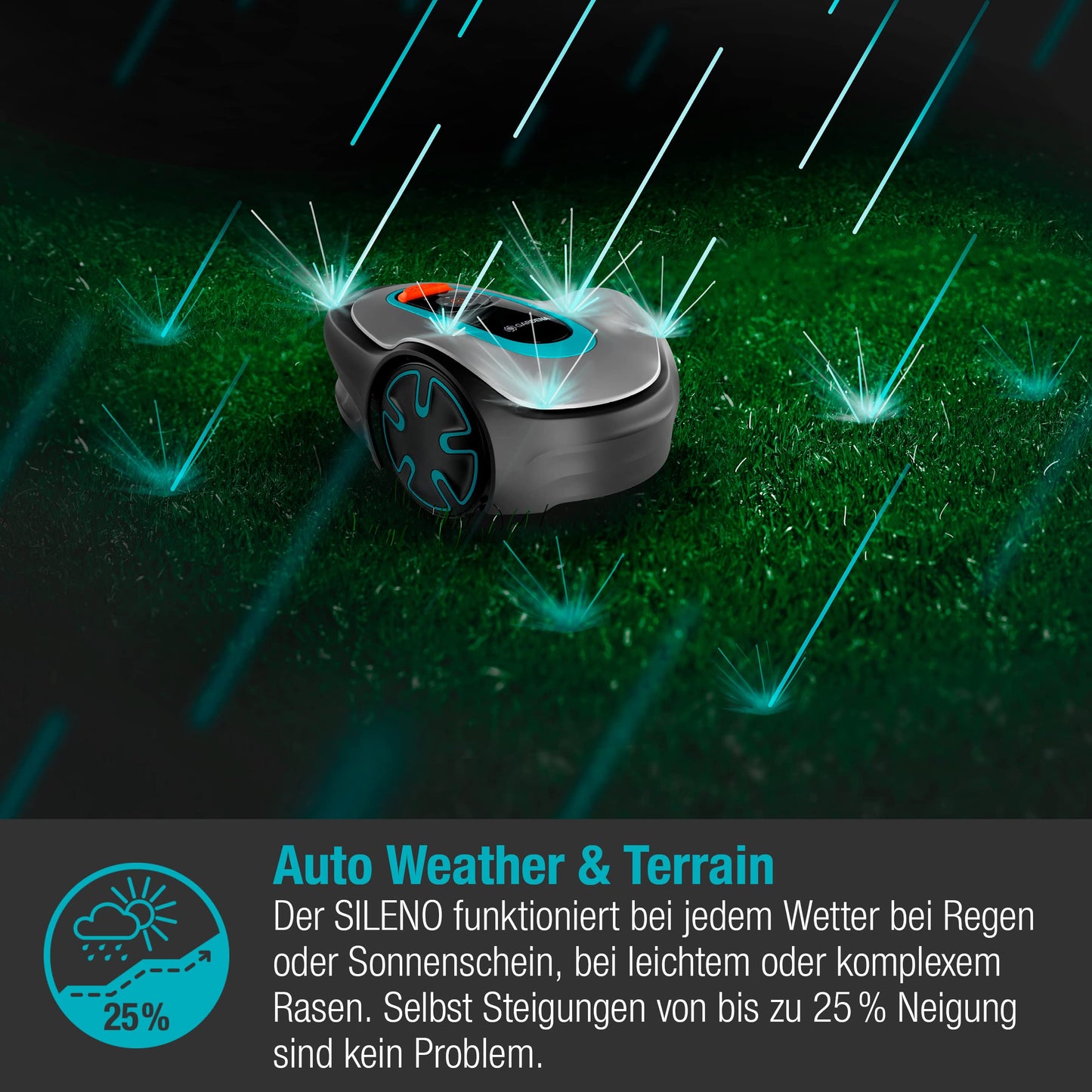 Gardena SILENO minimo 500m² Mähroboter - Bluetooth App, programmierbar, für bis zu 500m² (15202-20)