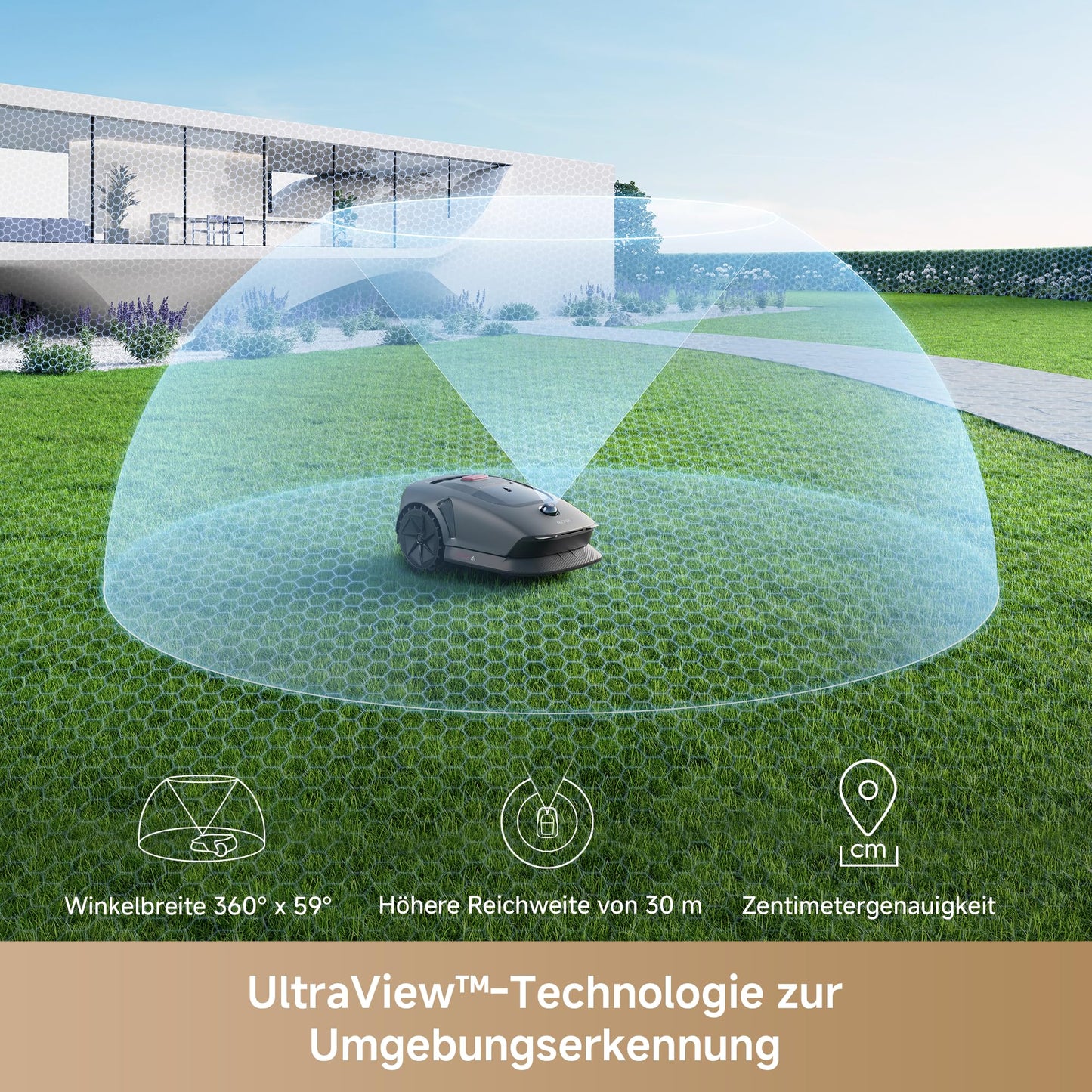 MOVA 600 Mähroboter - 3D-LiDAR, ohne Begrenzungskabel, 600m², App-Steuerung, Hindernisvermeidung