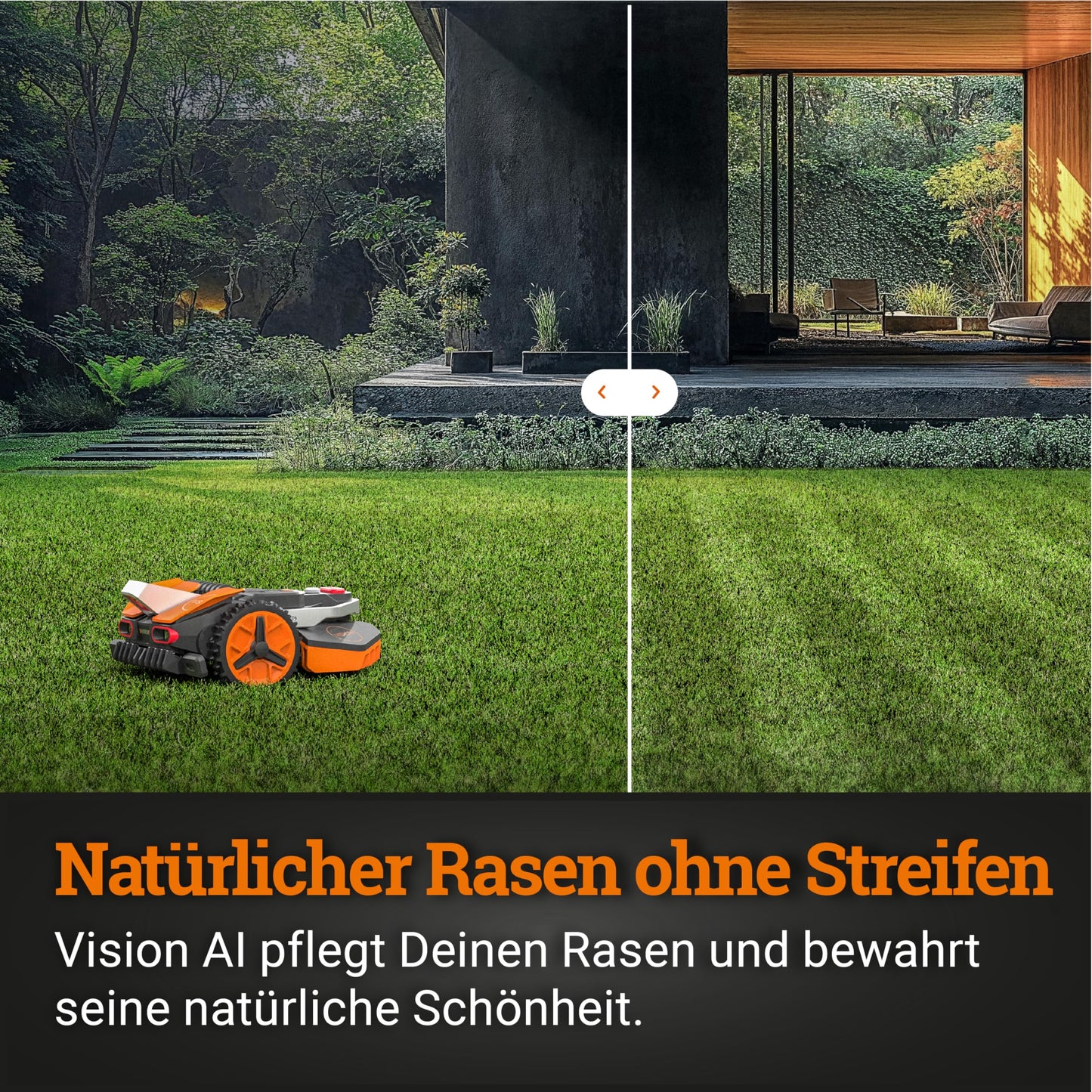 WORX Landroid Vision S250 WR202E - KI Hindernisvermeidung, ohne Kabel, 250m², Igelschutz, WLAN/Bluetooth